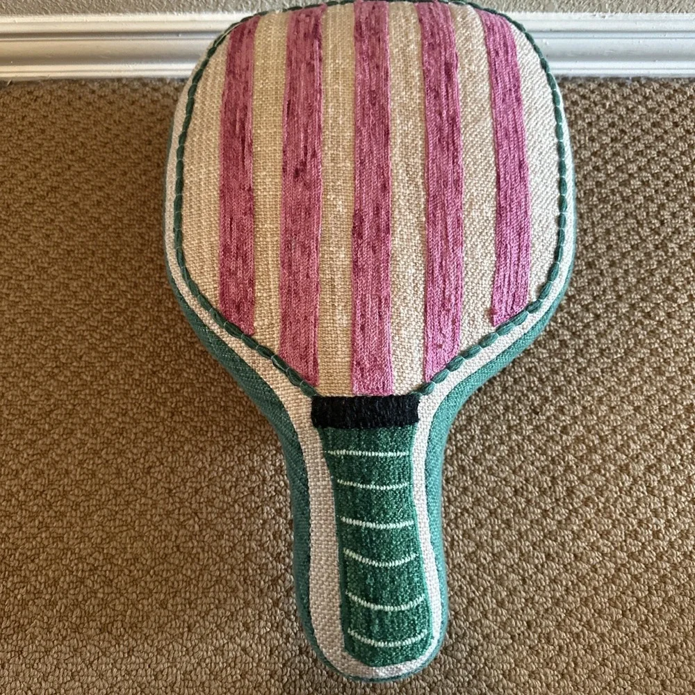 Pickleball Paddle Racket Shaped Decorative Plush Throw‎ Pillow from World Market
